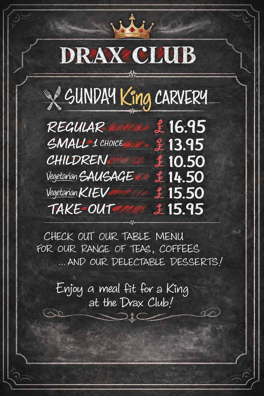 Drax Club Sunday King Carvery poster